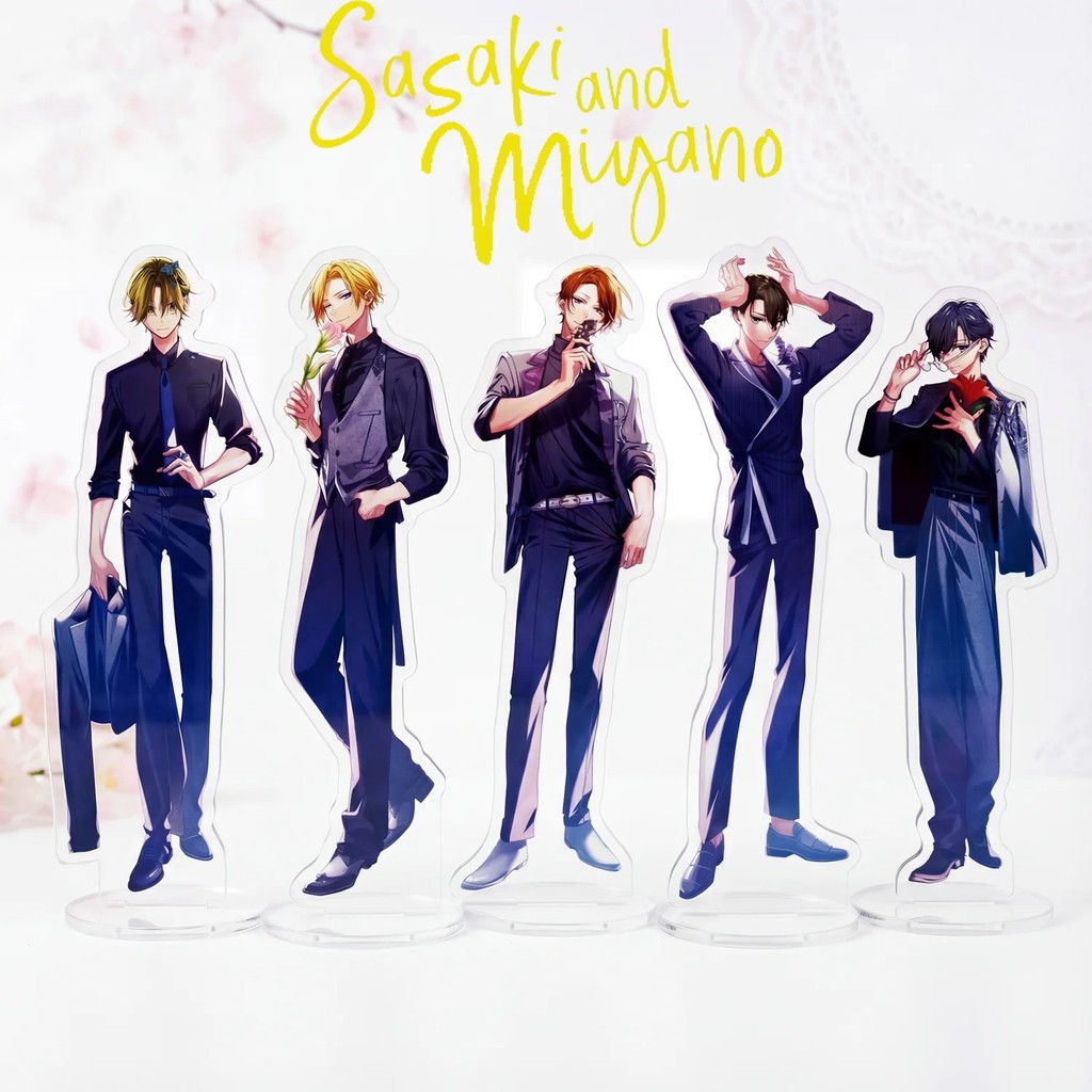 Standee anime Sasaki và Miyano mô hình mica 15cm trang trí bàn học Boylove Sasaki Miyano Hirano Kagi