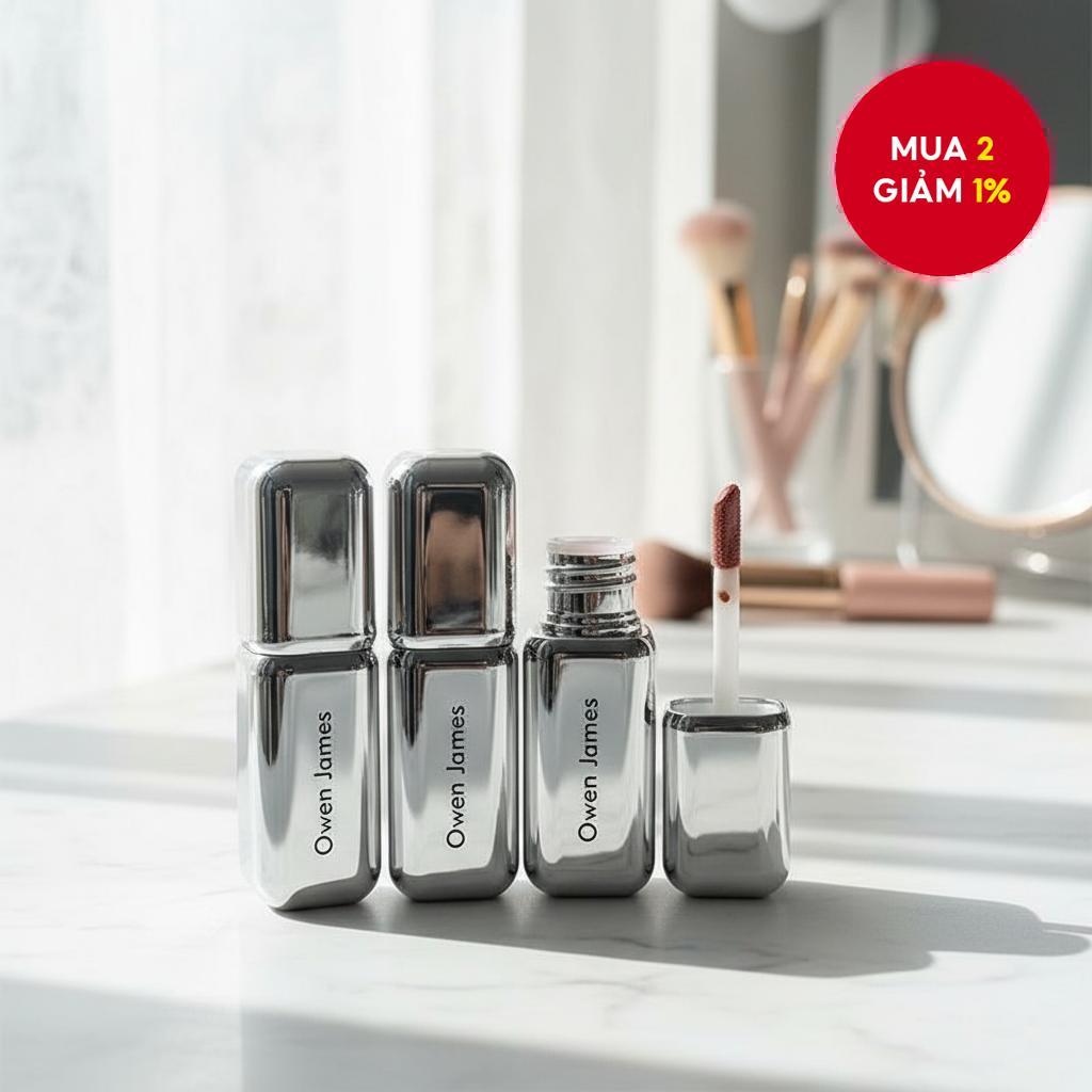 Owen James Son Bóng Hai Lọ: Lì, Bền Màu, Dưỡng Ẩm Cho Son Môi Hàng Ngày