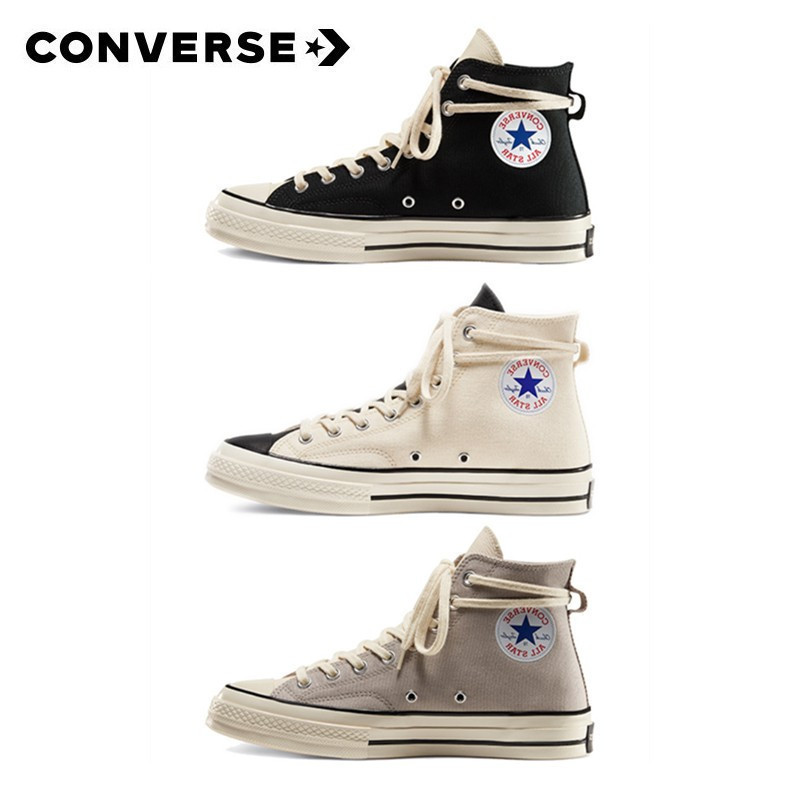 1970 Converse Classic Hit Xám Đen Trắng Vải Cao Cấp FOG Giày Thể Thao Thông Thường Cho Cặp Đôi