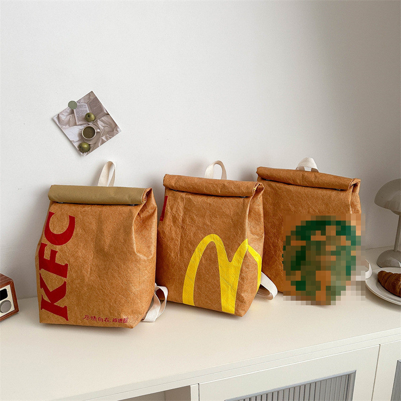 McDonald 's KFC Ba Lô Túi Giấy Ba Lô Học Sinh Học Ba Lô Chống Thấm Nước Xe Điện Đi Xe 3.9