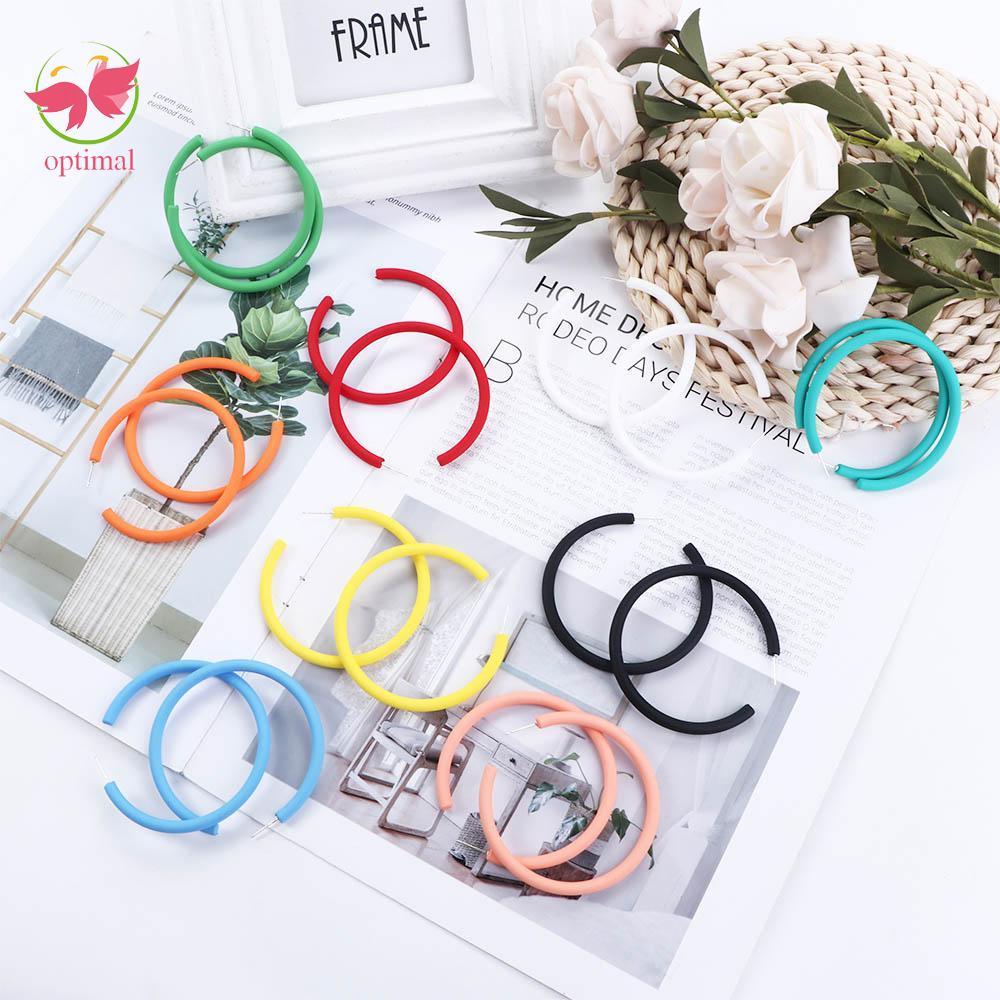 optimal limit Bông Tai Tròn Nhiều Màu Cho Nữ Phong Cách Hình Học Và Chữ C