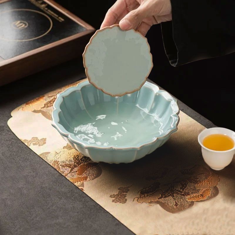 Hoa sen ấm đựng trà đĩa đựng gốm lưu trữ nước ấm cát tím ấm dưỡng ấm đổ ấm đáy khay trà