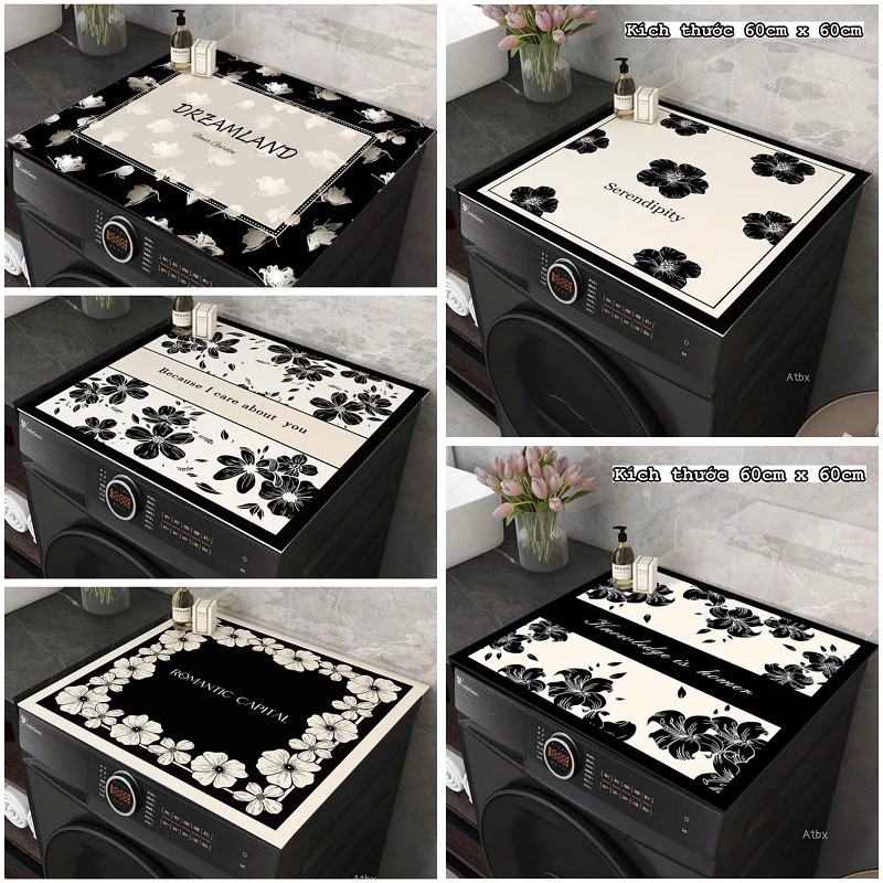 Thảm Lót Máy Giặt Tủ Lạnh Chống Nước Bụi Bẩn Chất Liệu Cao Su Nhiều Họa Tiết D178