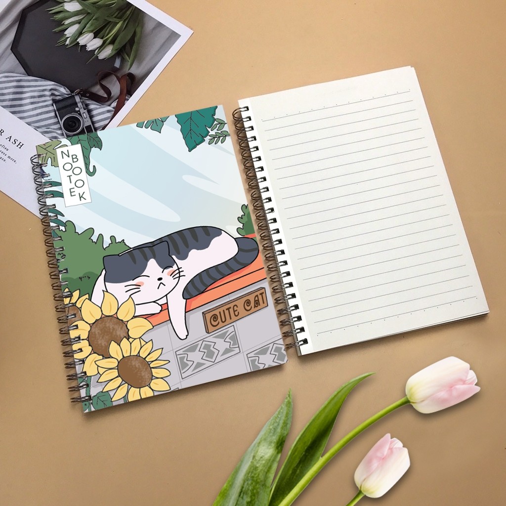 (Thanh lý) Sổ tay ghi chép a5 sổ tay lò xo đẹp mèo nhật bản cute dễ thương