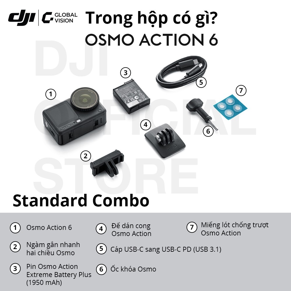 Camera Hành Động DJI Osmo Action 6 – Quay Video 8K, Cảm Biến 1/1.1", Bộ Nhớ Trong 50GB | Chính Hãng BH 12 Tháng | BigBuy360 - bigbuy360.vn