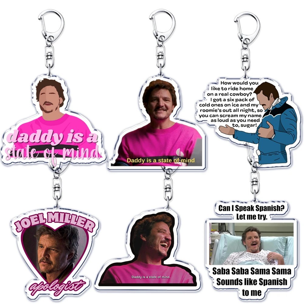 Móc khóa Pedro Pascal Daddy Is A State Of Mind Joel Miller The Last Of Us Mica in hình sắc nét trang