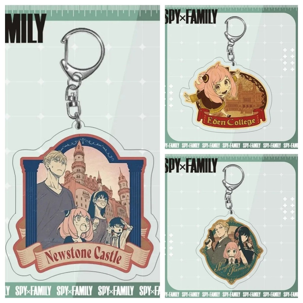 Móc khóa Anime Spy x Family mô hình Anya Forger Yor Loid Acrylic mica 6cm phụ kiện trang trí balo tú