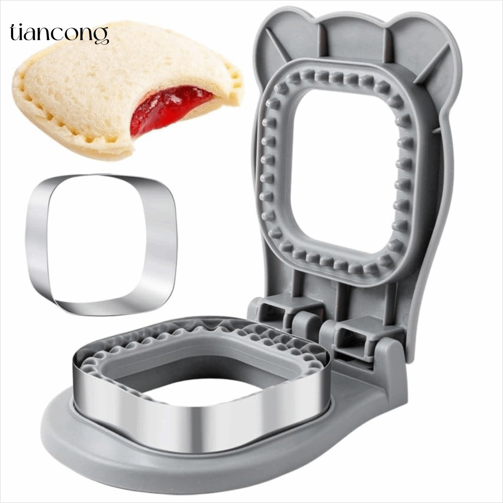TIANCONG Sandwich Sealer, Máy cắt bánh sandwich bằng thép không gỉ di động, Khuôn nướng bánh mì PP hình vuông chất lượng cao tại nhà