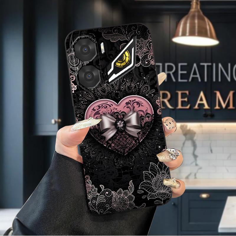 Ốp Lưng Cho ZTE Nubia Neo 2 5G Neo 3 5G Neo 5G Music 2 Nubia Music Neo 3 GT Gothic Ren Trái Tim Điện