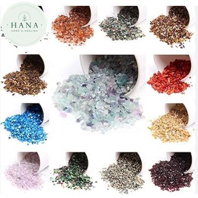 Đá Phong Thuỷ Rung Bóng, Vụn chip đá thạch tự nhiên trang trí Tarot DIY handmade Hana Gems & Healing