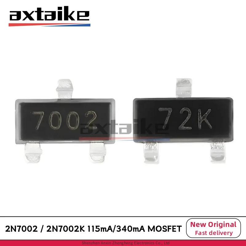 100 CÁI 2N7002 2N7002K LT1G 7002 702 72K 12W LWW L2N7002KLT1G RK SOT-23 60V 340mA 115mA SMD N-kênh M