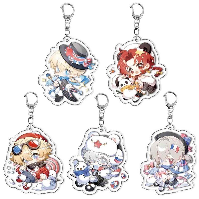 Game Country Humans CN USA FR UK RUS Manga Cosplay Acrylic Móc Khóa Móc Khóa Mặt Dây Chuyền Móc Khóa