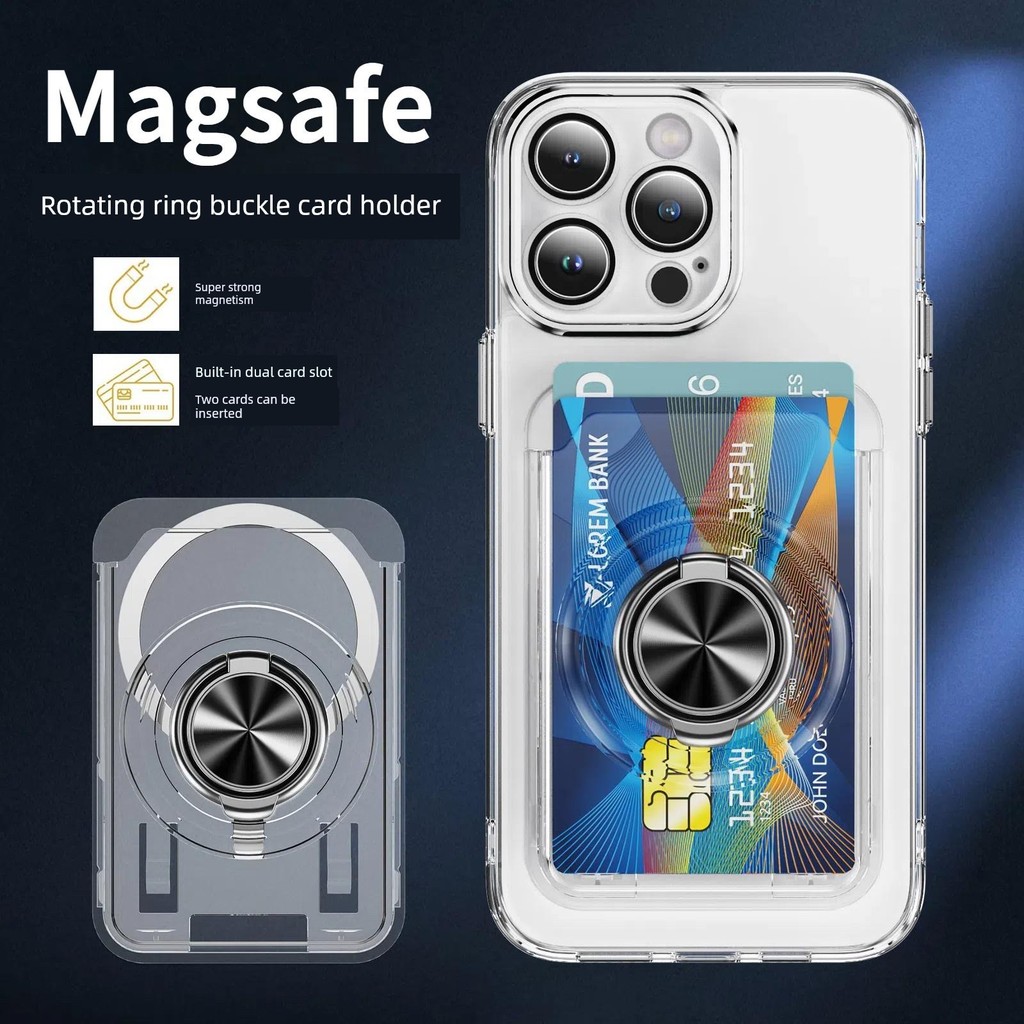 Mới Magsafe Từ Thẻ Giá Đỡ Điện Thoại Di Động Vòng Khóa Thẻ Ngân Hàng Xe Buýt Thẻ ID Apple i16