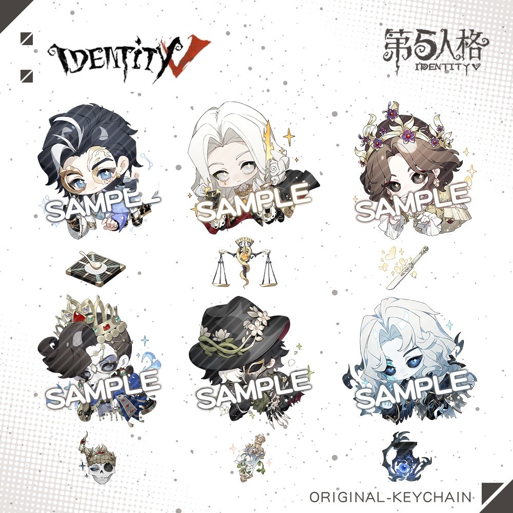 New Identity Ⅴ Cute Keychain Grace Joseph Jack Alva Lorenz Mary Cartoon Pendant Key Ring Backpack Je