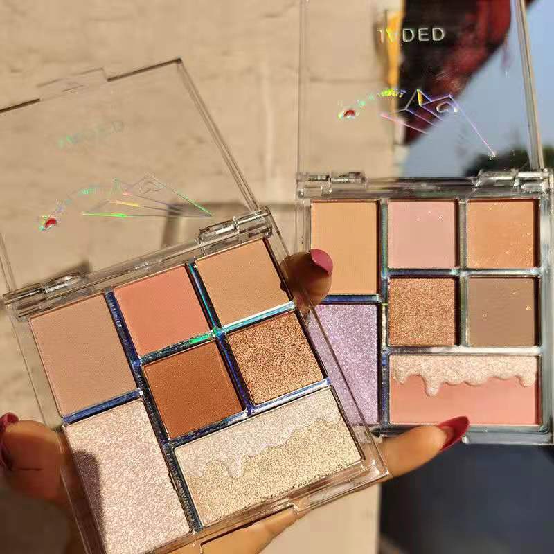 Bộ sưu tập kho báu Chất lượng cao JADED JADED Jiada Bảng phấn mắt bảy màu Màu đất Người mới bắt đầu 