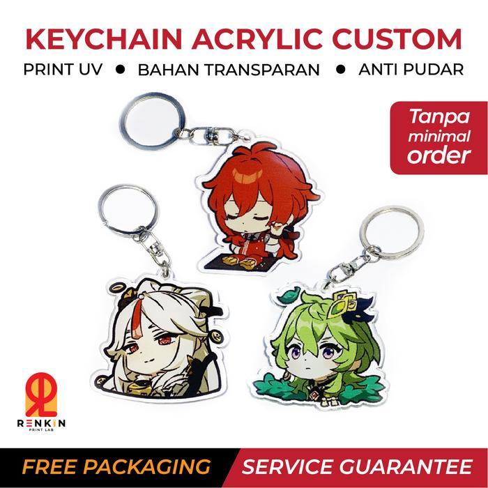 Gantungan Kunci Akrilik Custom | Custom Acrylic Keychain - 3 cm, 1 sisi