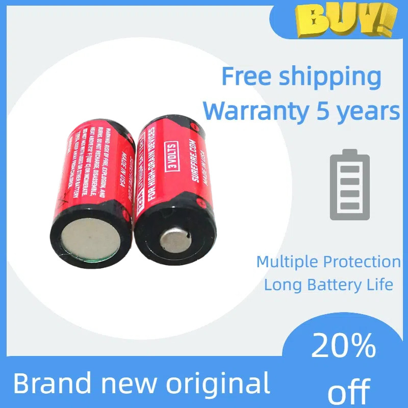 1 Mới-For Surefire CR123 3V pin lithium SF123A CR123A không thể sạc Mới