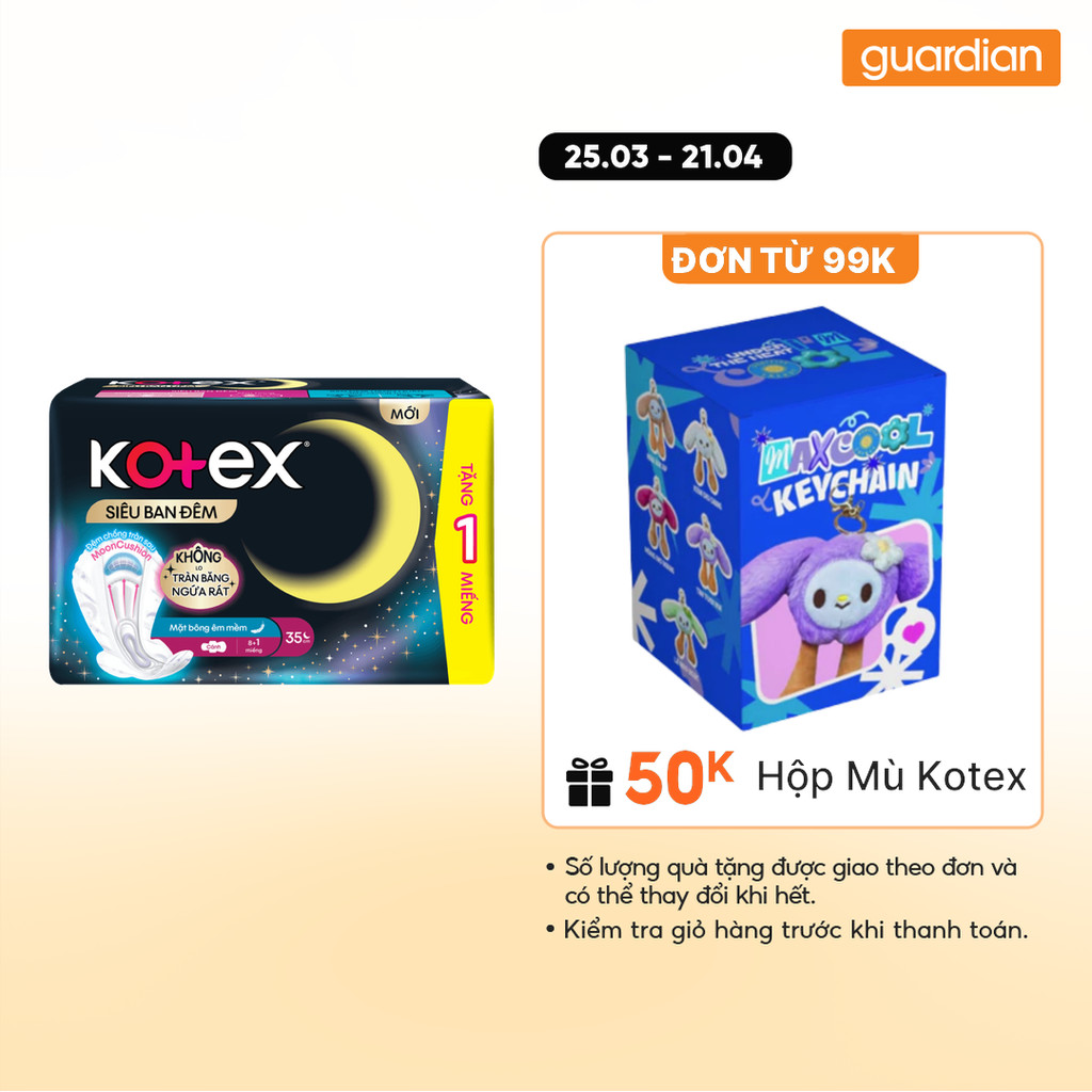 Băng vệ sinh ban đêm Kotex Style khô thoáng 35cm (8 miếng)