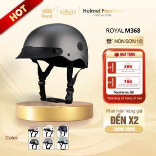 Mũ Bảo Hiểm Nam Nữ Nữa Đầu Royal M368 Có Lưỡi Trai, Thông Gió, Nón Sơn Nhiều Màu Chính Hãng