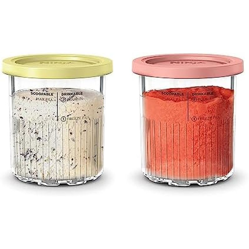 Ninja Creami Deluxe Pints 2 Gói, Tương thích với Máy làm kem cao cấp dòng NC500 Creami, Pint Ninja c