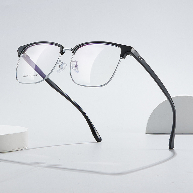 52225Eyebrow glasses frame159Wide-frame half-rim glasses for round faces, large-frame prescription g