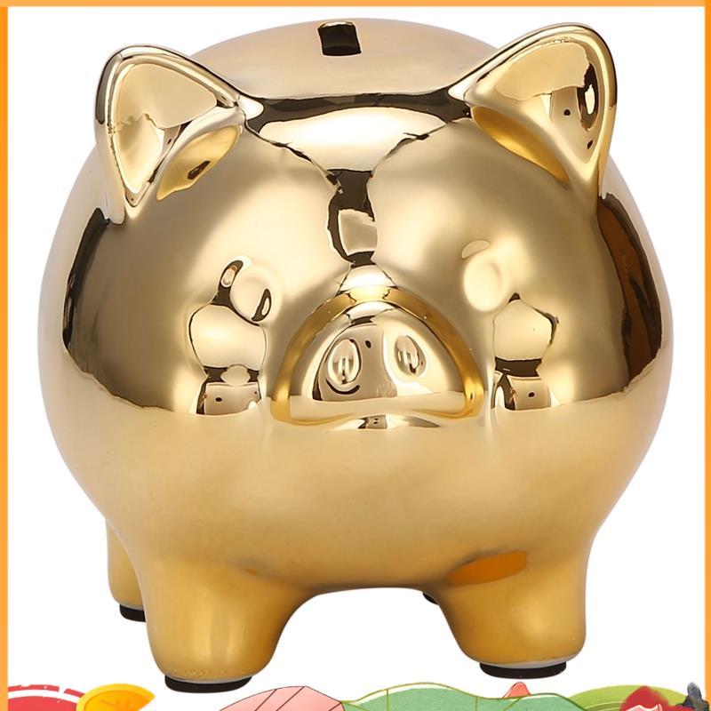 Gốm Vàng Lợn Heo Heo Đất Đồng Xu Dễ Thương Heo Đất Trang Trí Lợn May Mắn, Lợn Vàng