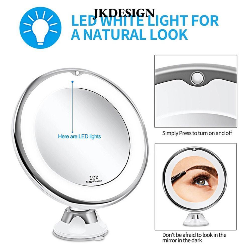 Gương trang điểm LED JKDESIGN 360° Gương hút kính lúp xoay Gương mỹ phẩm