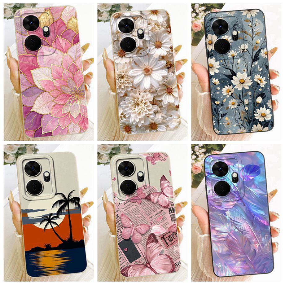 Dành Cho Itel P55 Plus Ốp Lưng Silicon Mềm Mờ Camera Bảo Vệ Hoa Mới Vỏ Điện Thoại Cho Itel P55 + P 5