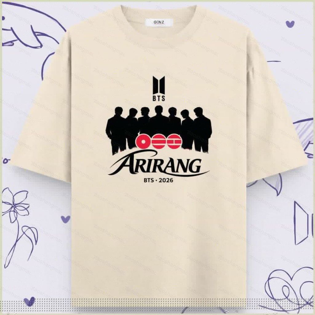 YT2 BTS áo thun cotton dày BT21 ARIRANG Jin SUGA J-hope V Jung Kook Áo thun KPOP tay ngắn YT2