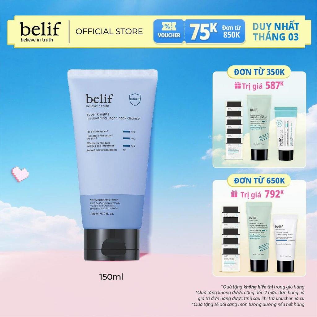 [belif Official] Sữa rửa mặt thuần chay làm dịu và cấp ẩm Belif Super Knights (150ml)