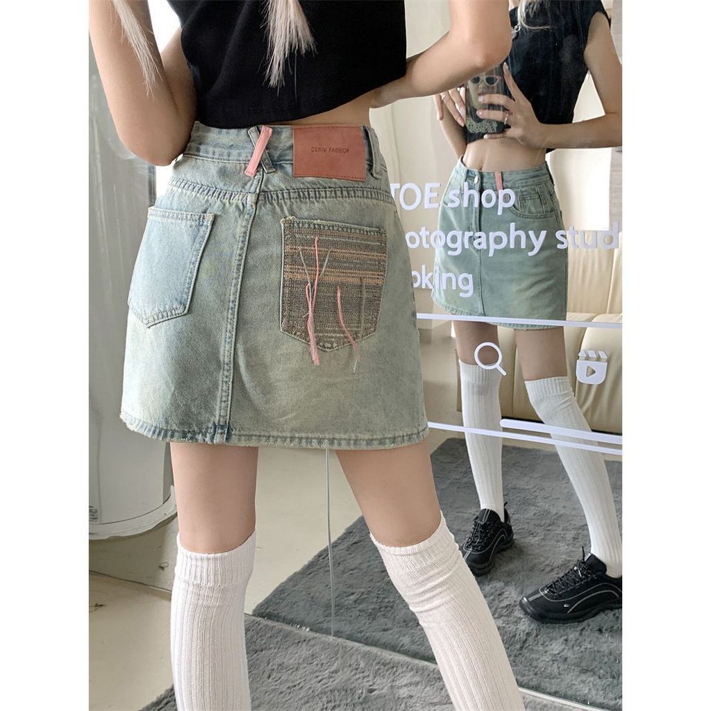 Váy ngắn denim nữ MUXI - Dáng chữ A cao cấp, thoáng mát cho mùa hè