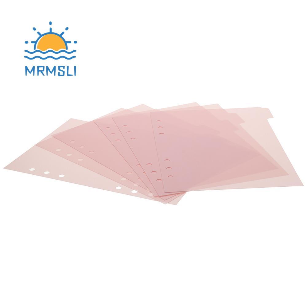 SHANCHAN 6 CÁI Binder Divider, Nhựa 6 CÁI Index Page Tabs, Planner 6 Ring A5 Pink Binder Index Divid