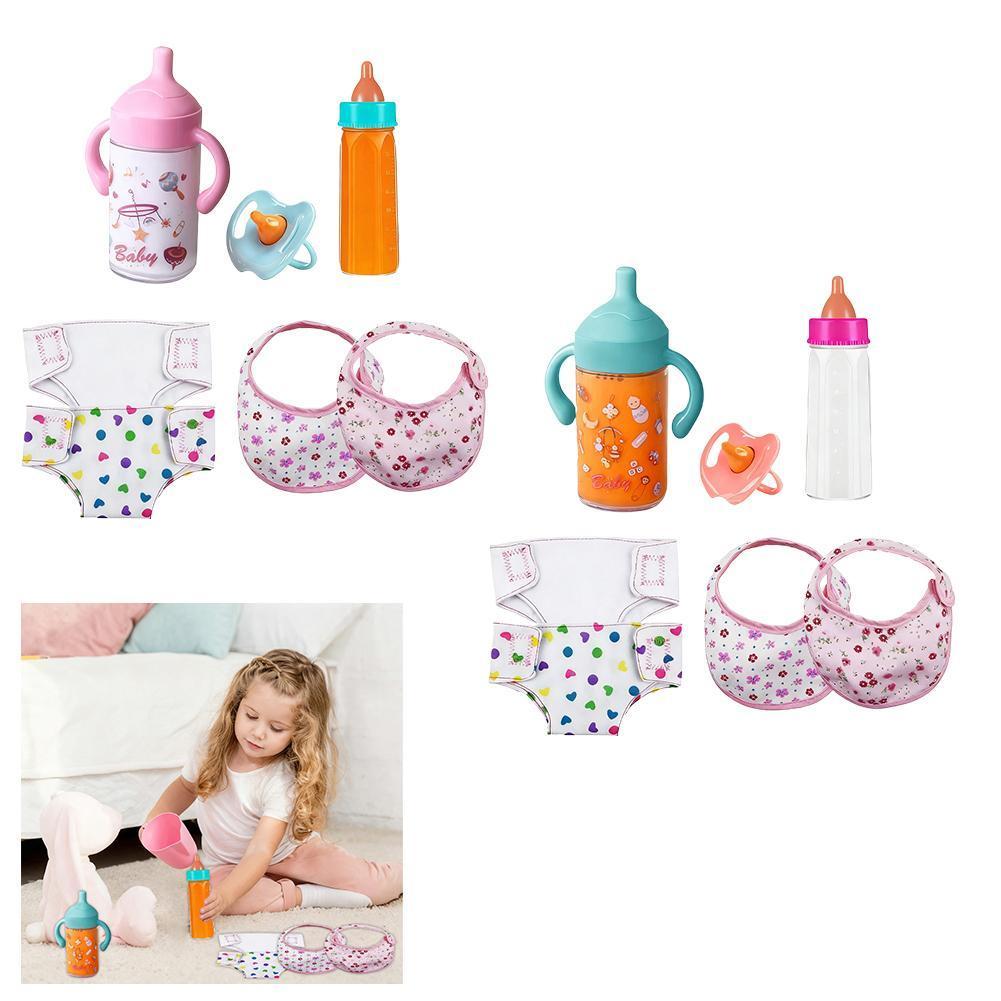 Bộ phụ kiện búp bê cho bé Idisappearing Sữa Juice Đồ chơi mô phỏng Chai nhà chơi F0k9