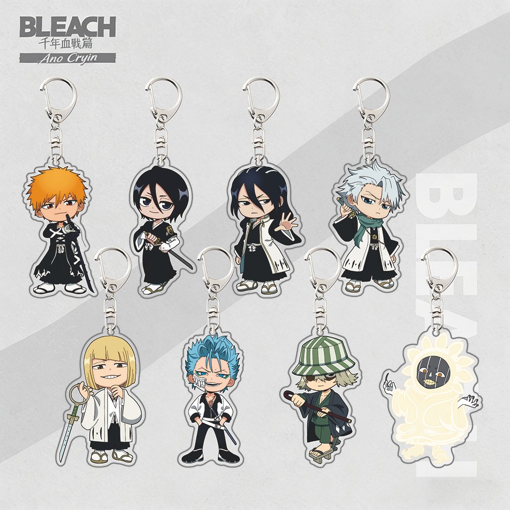 Bleach Thousand-Year Blood War Acrylic Keychain, Ichigo Rukia Toshiro Byakuya Chibi Charm,