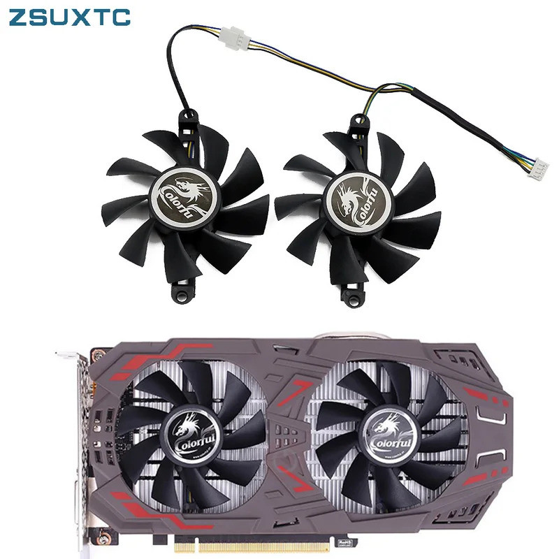 Quạt Làm Mát HL 75MM P106-100 Cho Nhiều Màu Sắc GTX 960 950 1060 1050Ti GTX960 GTX950 GTX1060 iGame 