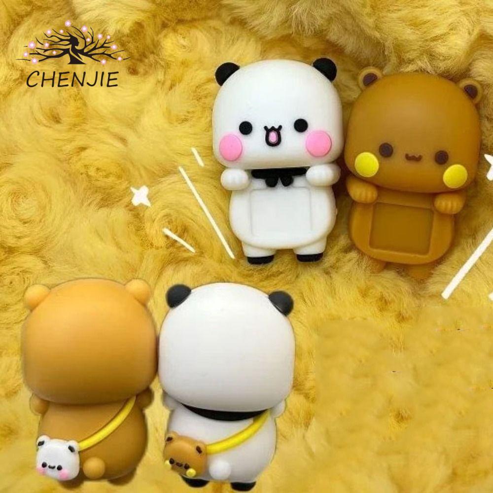 CHENJIE 1 / 2 Búp bê đồ chơi Panda Bubu và Yier, Màn hình máy tính Đồ trang trí để bàn Yier Bubu Đồ 