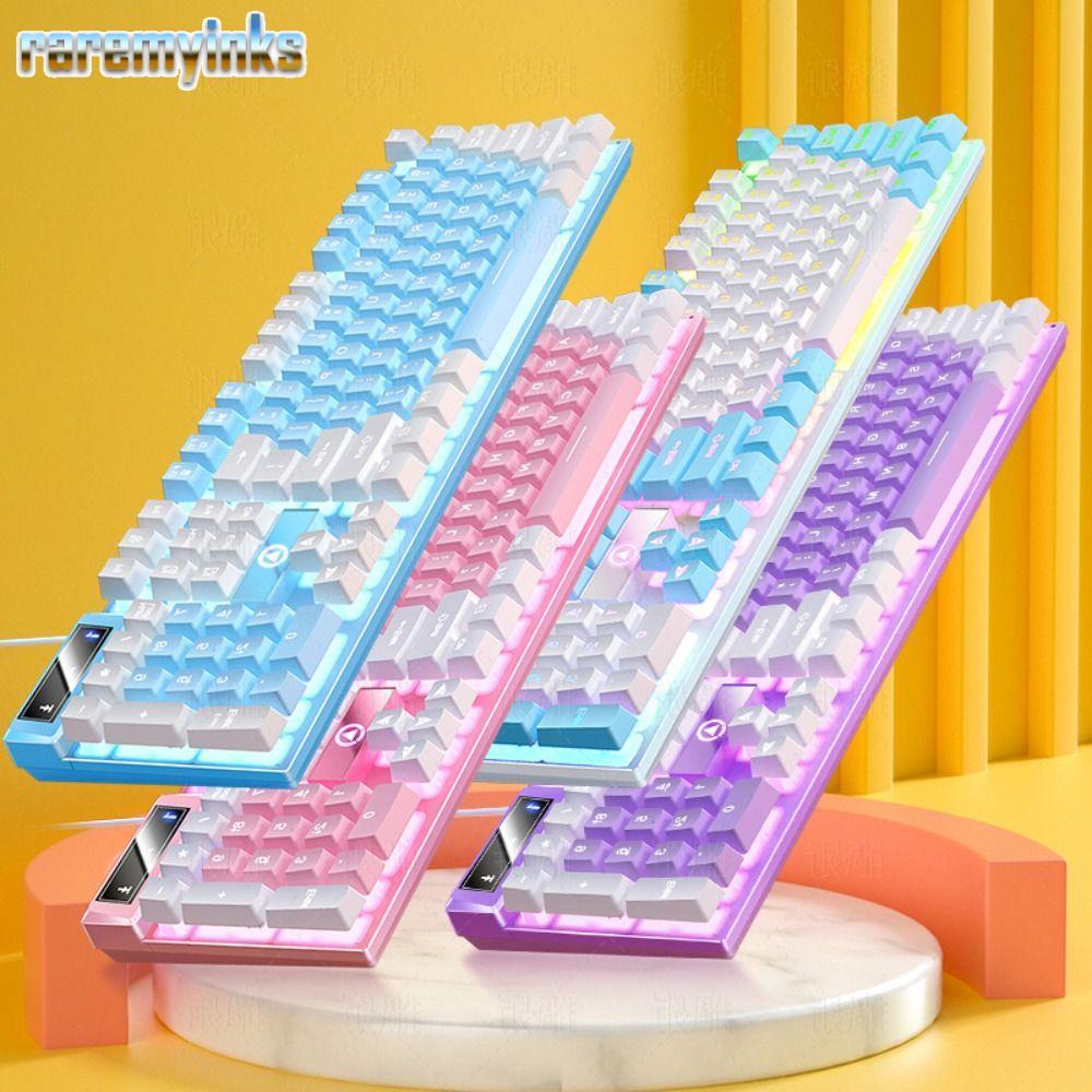 Bàn phím chơi game RAREM, Bàn phím có dây 104 phím K500, Giao diện USB Bàn phím màng cảm giác cơ phá