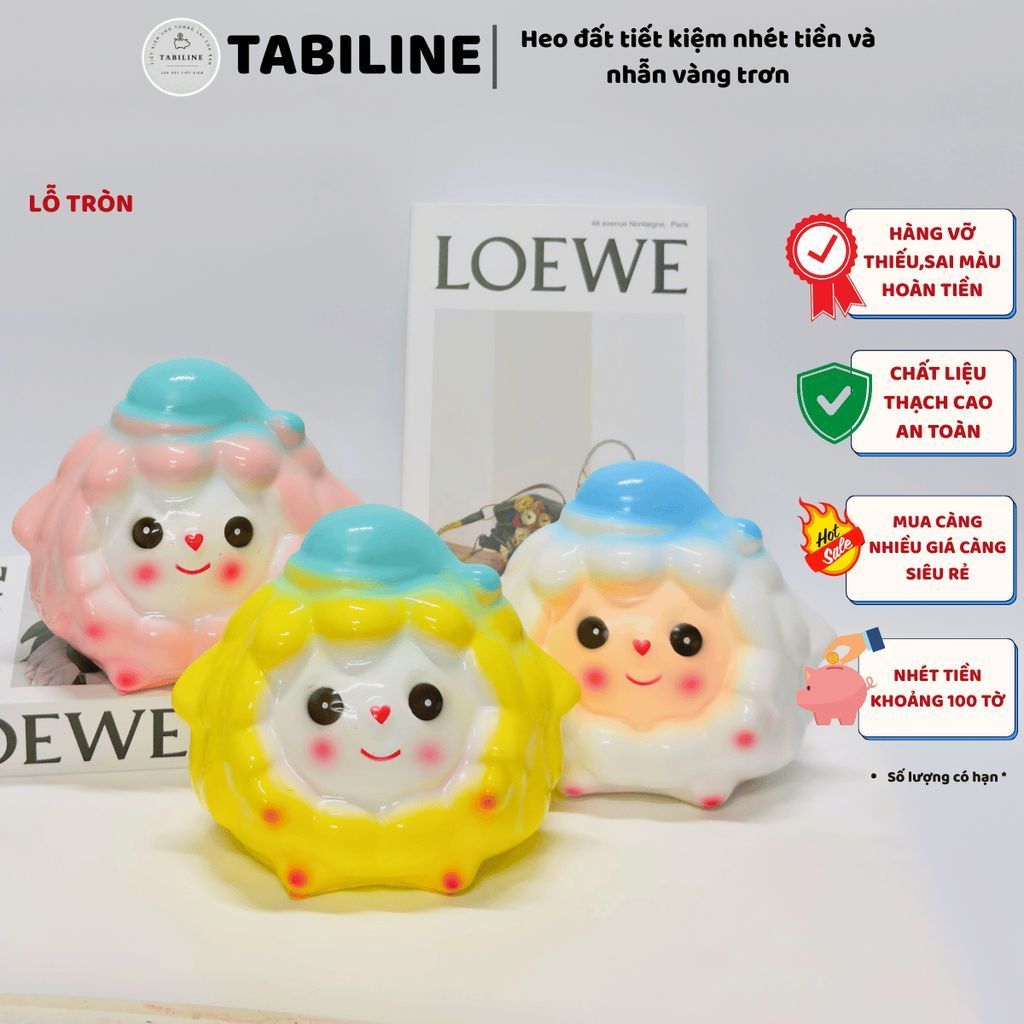 Heo đất ống tiết kiệm tiền lỗ ngang cừu đội mũ siêu cute LD33 - TABILINE