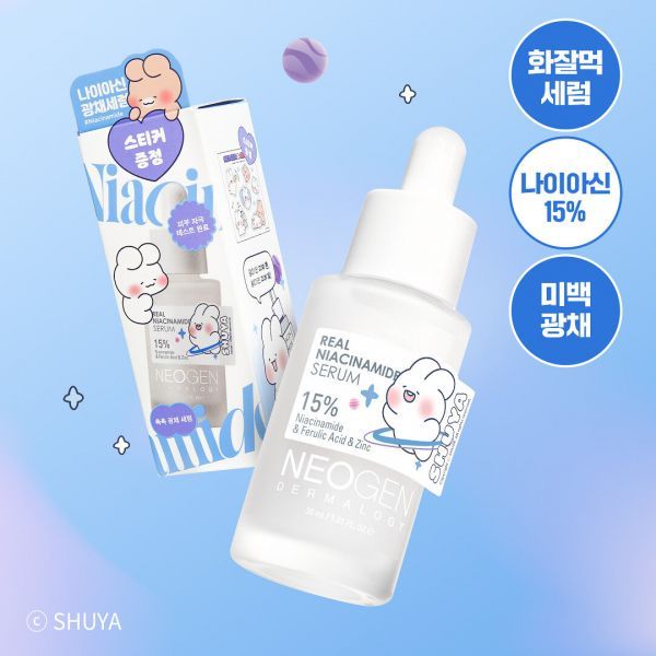 [Hwajalmeok/Blemish Care] Neogen Real Niacinamide 15% Serum 30ml Shuyatoya Edition (+Sticker Gift)