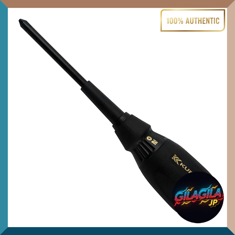 Fujiya Electrician’s Screwdriver, Black & Gold Series – Phillips #2 / Slotted 5.5 mm, 100–150 mm Sha