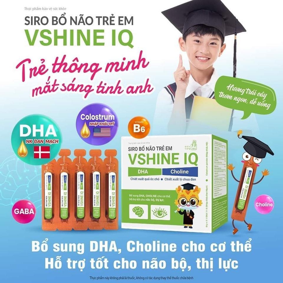 Siro Bổ Não Trẻ Em Vshine IQ (Hộp 30 ống x 10ml)