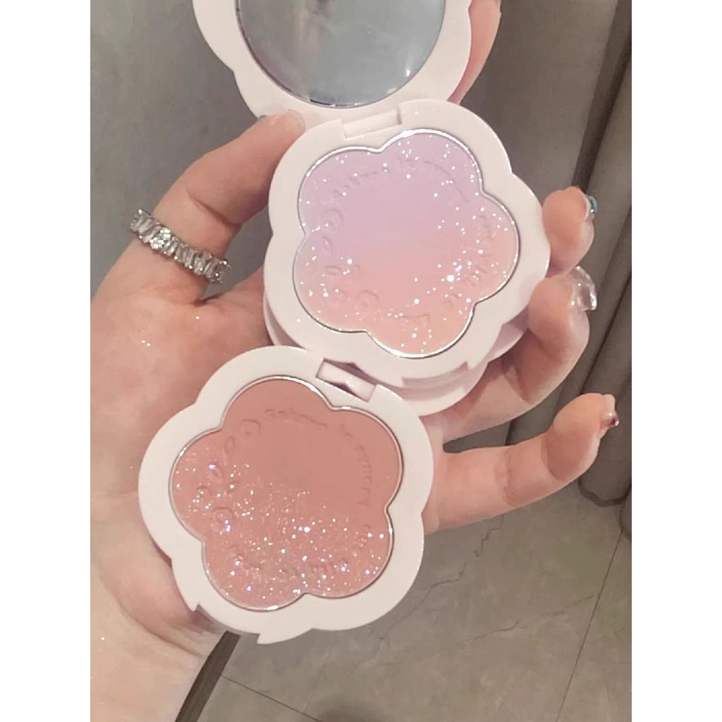 Hot Sale#Flower Blush with Fairy-like Charm~Fragile Feel Light Chestnut Low Saturation Petal Blush P