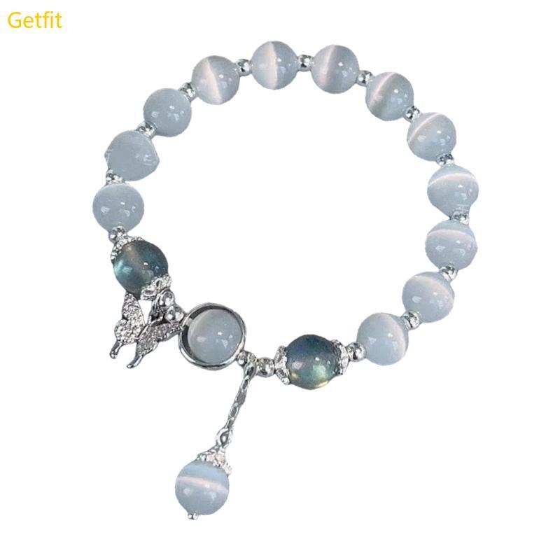 Vòng tay trang sức opal xanh pha lê có ánh sángstatement, dành cho những ai yêu thời trang