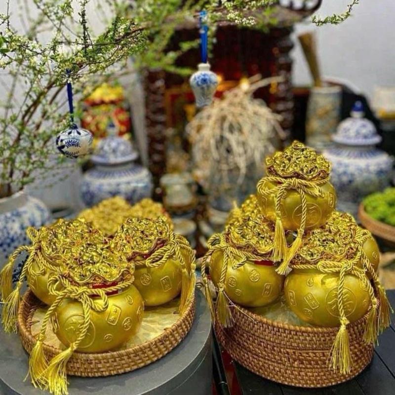 HŨ KẸO KIM TIỀN VÀNG- HŨ KẸO SỨ ĐỰNG KẸO TẾT 2026