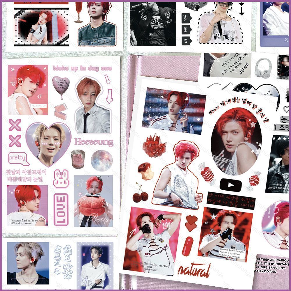 HT2 8 Tờ / bộ ENHYPEN HEESEUNG Dán Lee Heesung Graffiti Notebook Hành Lý Chống Thấm Nước Trang Trí T