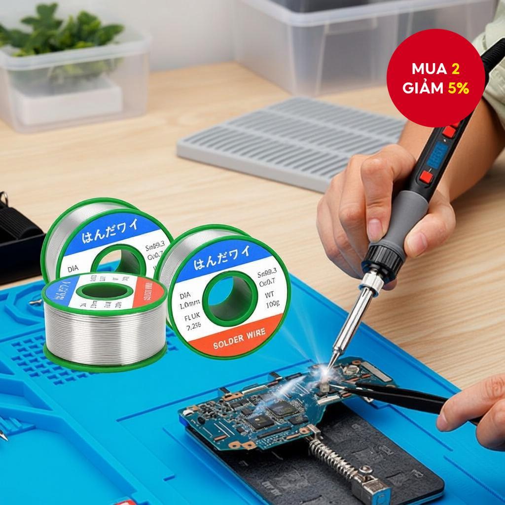 Dây hàn thiếc thân thiện môi trường, không chì, độ tinh khiết cao, Sn99.3Cu0.7, lõi nhựa thông nóng 