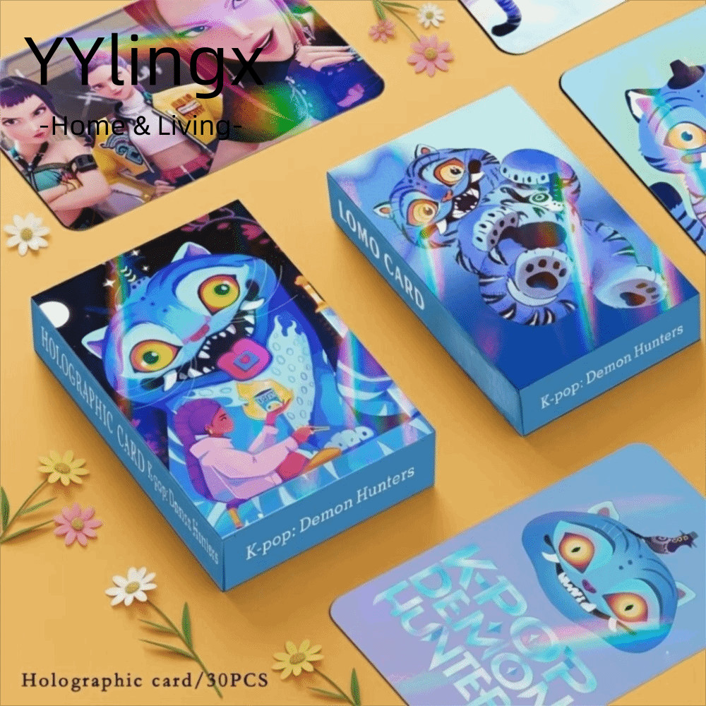 YYLINGX Demon Hunters Laser Card, Anime Movie Derpy Tiger Kpop Demon Hunters Photocards, Nhóm nhạc n