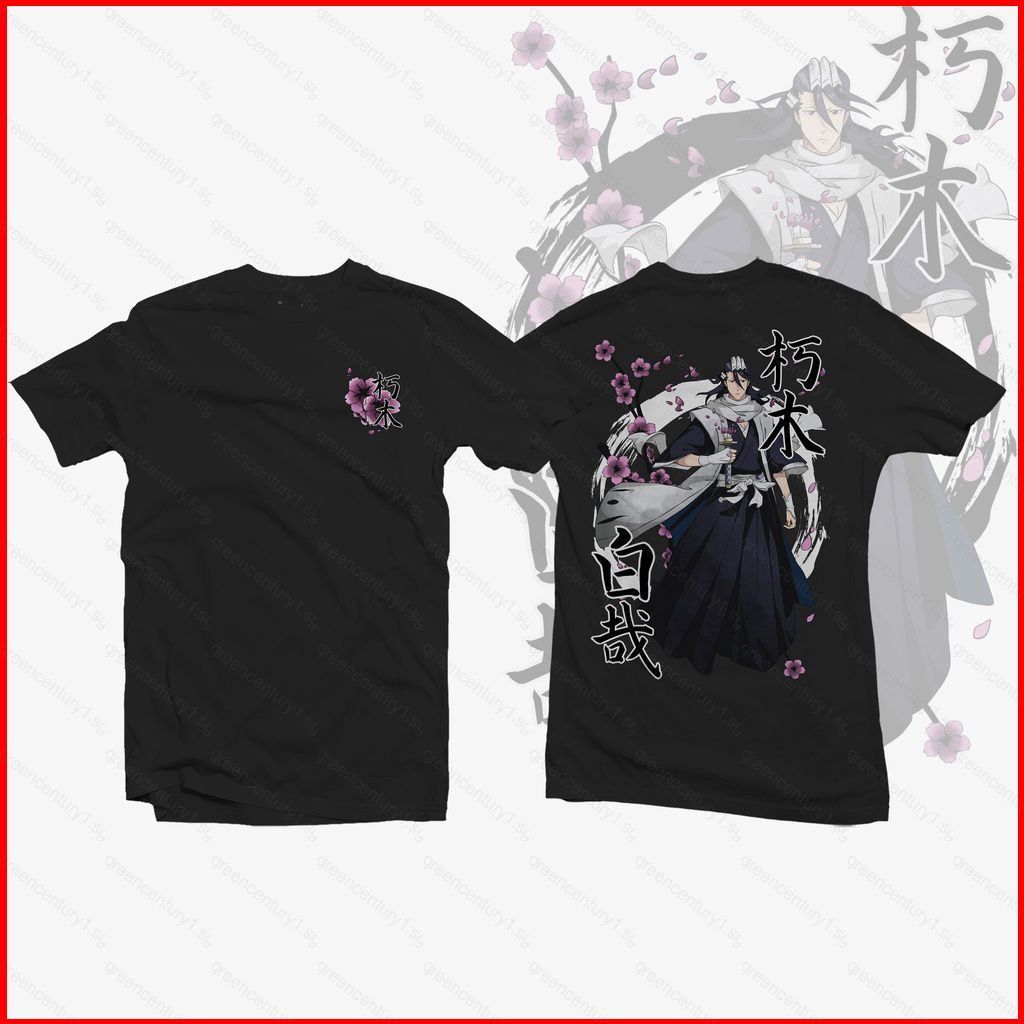 Áo thun tay ngắn unisex hình Byakuya từ Bleach, phù hợp nhiều kích cỡ