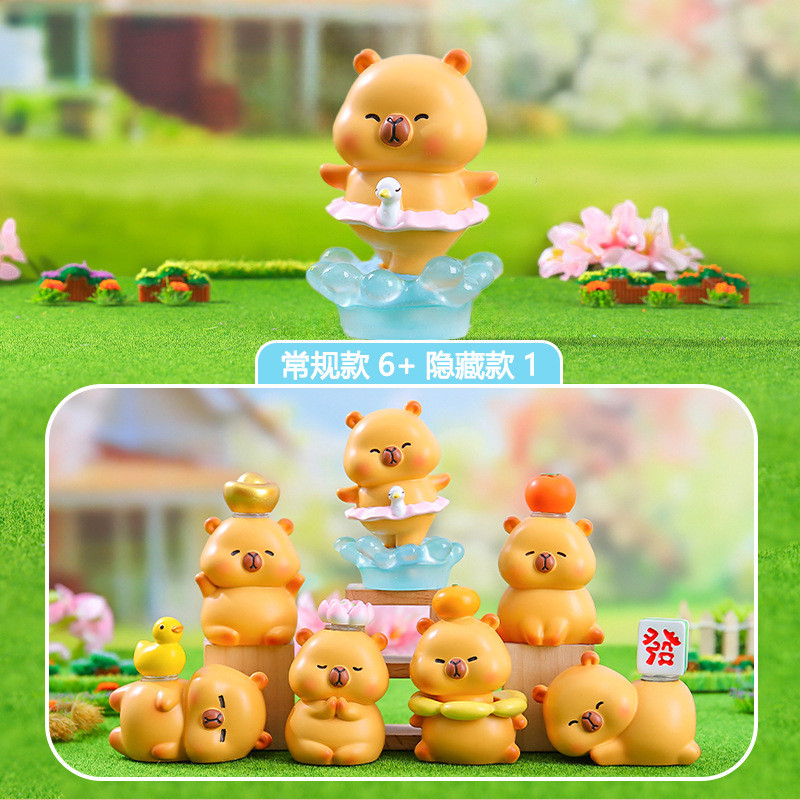 Dễ Thương Hanzi Kapibara Chuyển Cá Heo Bí Ẩn Hộp Búp Bê Trang Trí Để Bàn Xe Trang Trí Nhà Sản Xuất B