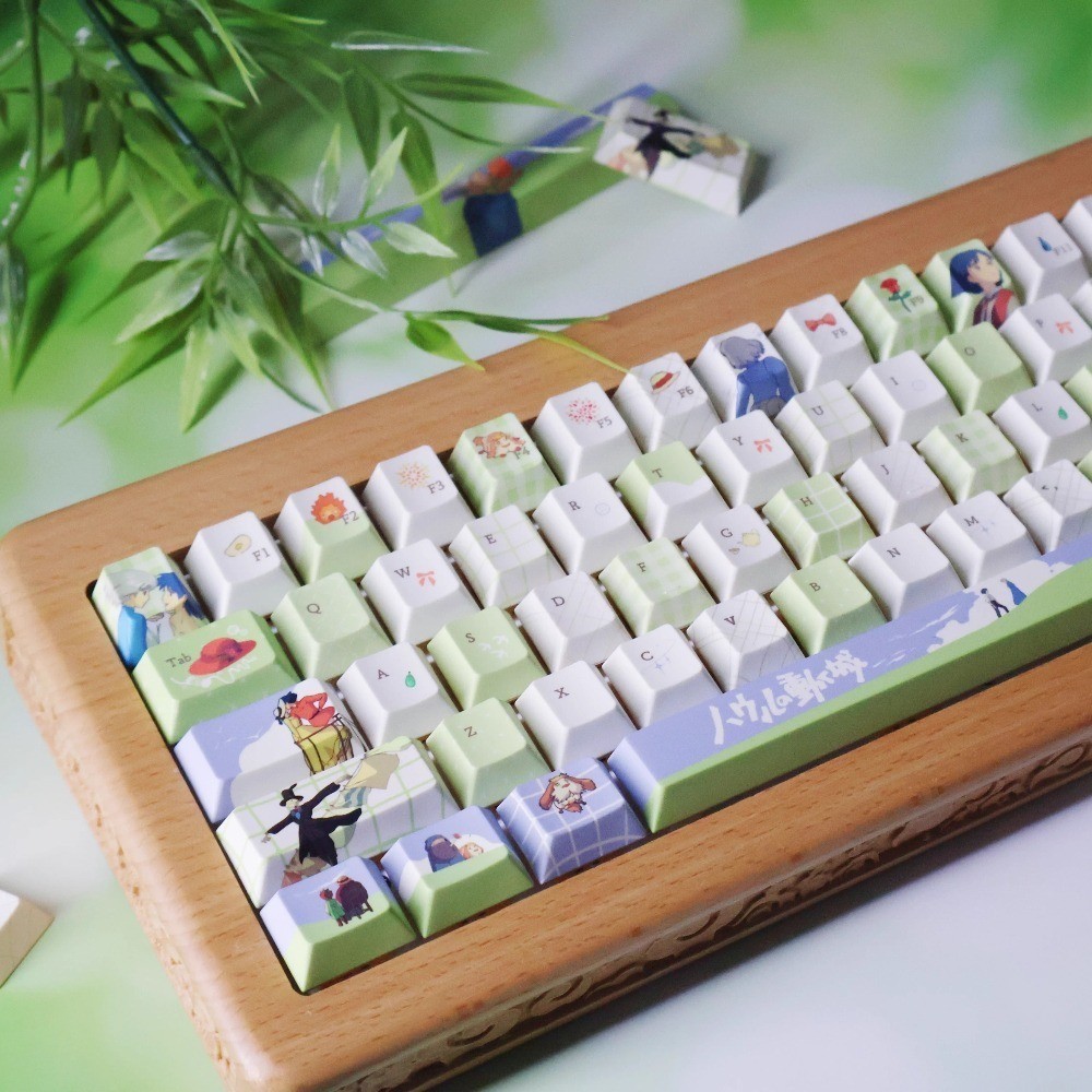 Howl 's Moving Castle Keycaps 120 + Phím Cherry / MOA Profile PBT Wooting Aula F75 Cơ Keycap Nhuộm T